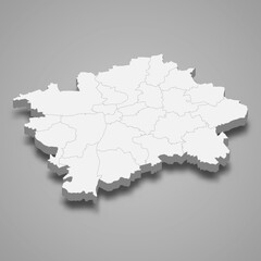 Fototapeta premium 3d isometric map of Prague is a region of Czech Republic