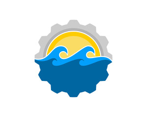 Gear with sea wave inside