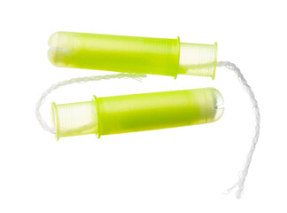 Female medical tampons isolated on white background