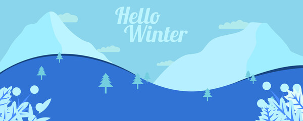 Winter concept in hand drawn