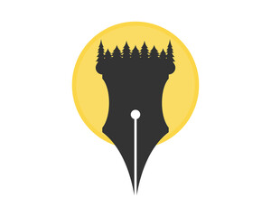 Combination pen with forest sunset logo