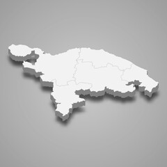 3d isometric map of Thurgau is a canton of Switzerland