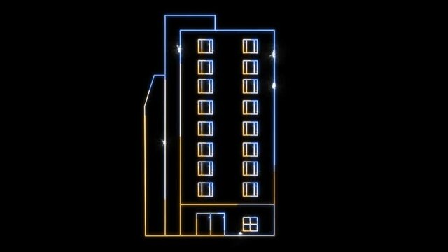 digital  architecture front and beside condominium and clean power energy move around building futuristic holographic modern technology