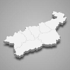 3d isometric map of Usti nad Labem is a region of Czech Republic