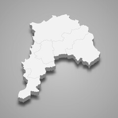 Fototapeta premium 3d isometric map of Valparaiso is a region of Chile