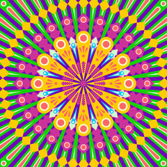 colorful trippy mandalas decoration vector design ornament background web or print element. clipping mask vector