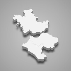 3d isometric map of Western Greece is a region of Greece