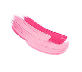 Pink brush paint strokes over isolated white background 