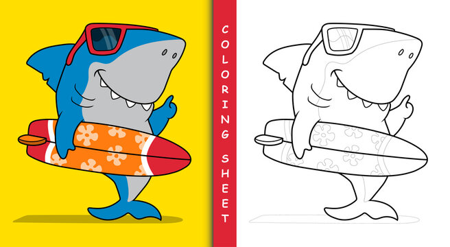 Cool Surfer Shark.