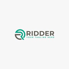 Fototapeta premium Letter R in circle logo design vector. R monogram logo symbol.