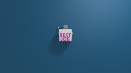 bad job lettering on toilet paper with blue background