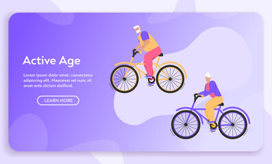 Naklejka premium Vector banner of Active Age concept