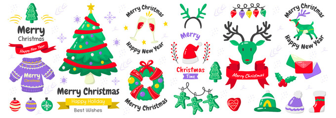 christmas label Vector Logo for banner