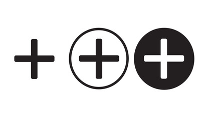 Obraz premium add icon set. Collection of high quality black outline logo for web site design and mobile dark mode apps. Vector illustration on a white background