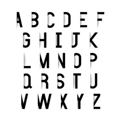Black alphabet letters with shadow effect