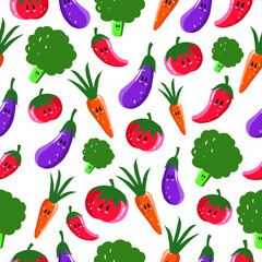 Vegetables seamless pattern design vector