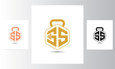 Letter GS fitness logo, symbol vector illustration design template
