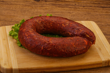 Krakowska sausage over the board