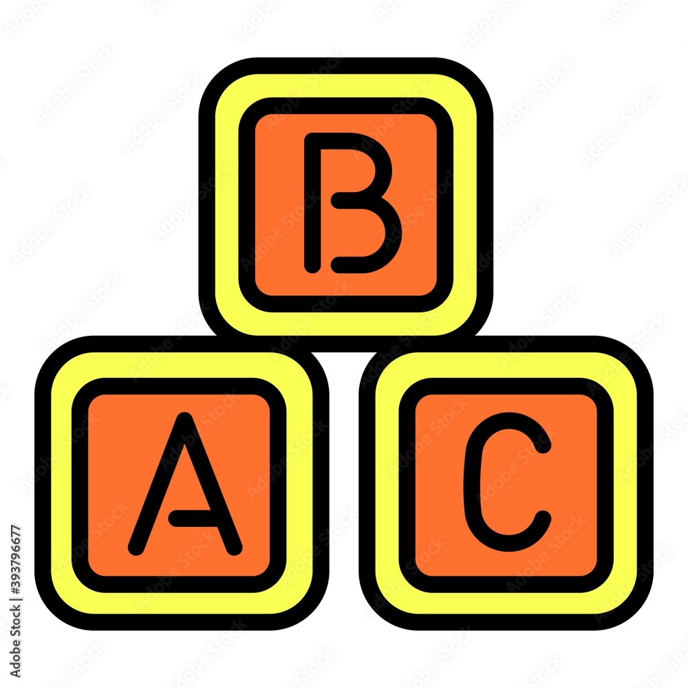 Poster abc cube toys icon. outline abc cube toys vector icon for web design isolated on white background