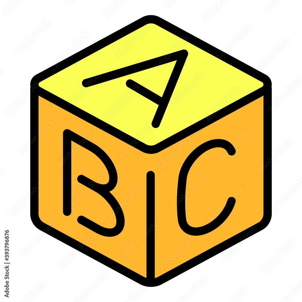 Poster abc toy cube icon. outline abc toy cube vector icon for web design isolated on white background