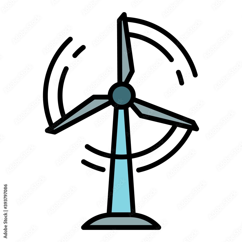 Poster generator wind turbine icon. outline generator wind turbine vector icon for web design isolated on w
