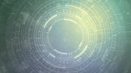 Obraz premium colorful cyber abstract background of moving hud circles, fashion concept - abstract 3D rendering