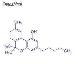 Fototapeta premium Vector Skeletal formula of Cannabinol. Drug chemical molecule.
