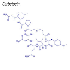 Vector Skeletal formula of Carbetocin. Drug chemical molecule.