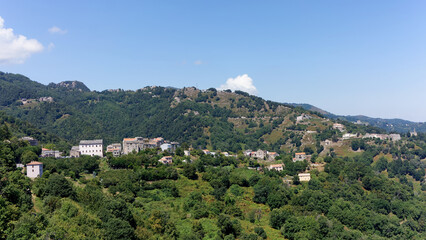 Fototapeta na wymiar San Nicolao village in Corsica mountain 