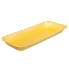 Empty yellow plastic new container for takeaway or picnic food isolated on white background