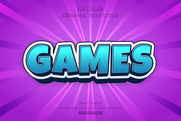 Cartoon Games Blue Purple Editable Text Effect