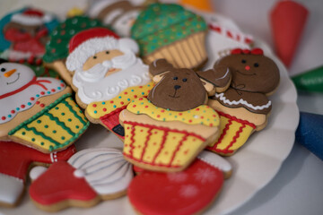 Christmas gingerbread cookies homemade food