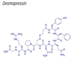 Vector Skeletal formula of Desmopressin. Drug chemical molecule.