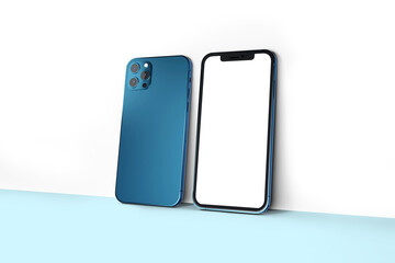 mockup smartphones frameless 3d render background