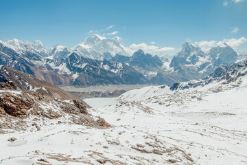 Himalaya mountains, Nepal. Beautiful snow landscape. Way to mount Everest base camp, khumbu valley - Nepal