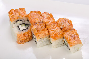 Japanese cuisine - baked roll with fish