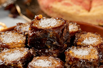Turkish baklava pastry sweets close up photo