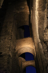 View with of medieval arch in the city of Perugia