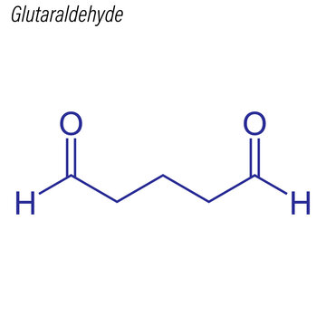 Vector Skeletal formula of Glutaraldehyde. Drug chemical molecule.