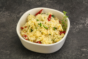 Vegetarian uisine - couscous with vegetables