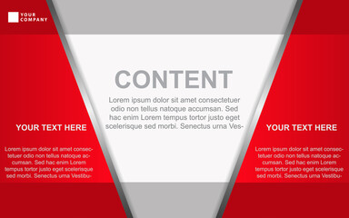 Fototapeta premium Abstract red and white overlapping layers background a combination with silver line texture. Modern concept vector for use element modern cover, banner, card, Presentation layout design template