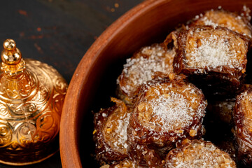 Turkish baklava pastry sweets close up photo