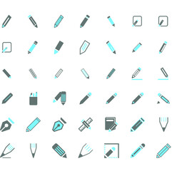 Icons set about brushes