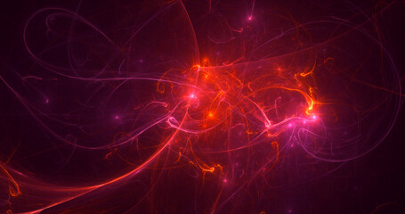 3D rendering abstract multicolor fractal light background
