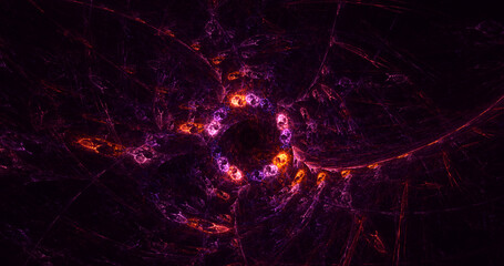 3D rendering abstract multicolor fractal light background