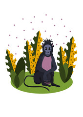 Vector Flat illustration. An isolated animal for children concept. For teachers, apparel, stationery, accessories, postcards.  