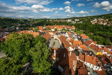 Fototapeta na wymiar The State Castle and Cesky Krumlov in the South Bohemian district