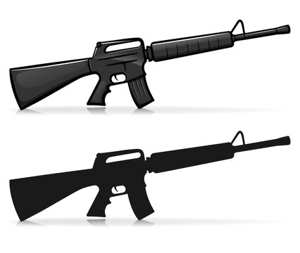 Vector kalasnikov army firearm illustration