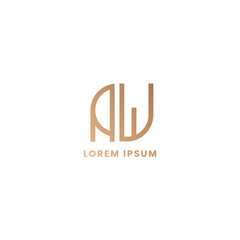 Simple and minimalist geometric letter AW monogram logo with rounded style