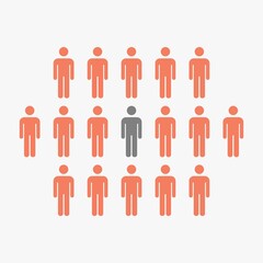 People icon think different illustration concept,vector.Group of people